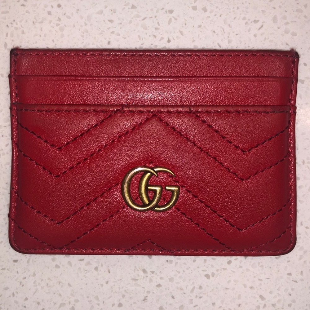 Gucci Red Marmont Card Holder